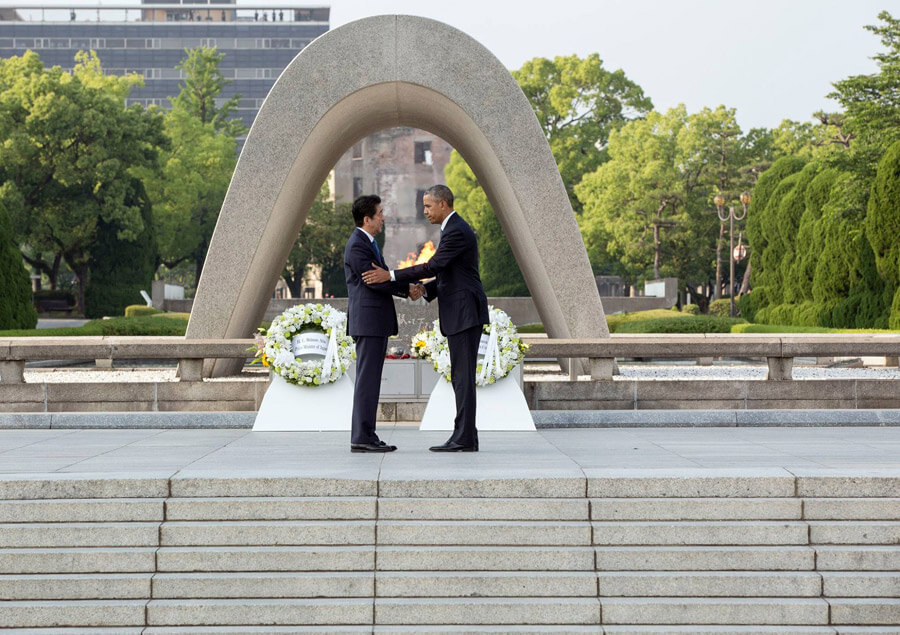 オバマ大統領と安倍首相、広島にて